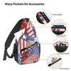 NiuKom Watercolor USA Flag Sling Bag for Women Crossbody Shoulder