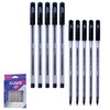 CLARO A-one Ballpoint Pens, BLACK, Medium Point (1.0mm), Pack of