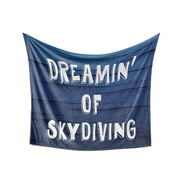 Bouncing Brick Designs Dreamin' of Skydiving Blanket - Funny Skydiver