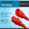 IronBox Electric - Heavy-Duty C14 to C13 Power Cord, 15A,