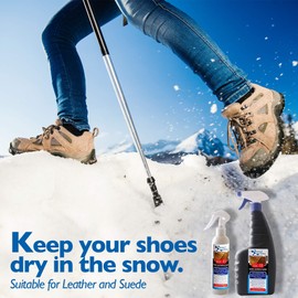 Nano Leather and Suede Hydrophobic Spray, Water and Stain Repellent, Waterproofing for Boots, Car Seats, Furniture, Jackets, Shoes, Bags and More (67.63 fl.oz)