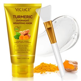 Turmeric Collagen Overnight Face Mask, Peel Off Mask - Elasticity and Hydration, Reduce Sagging and Dullness for All Skin Type, 2.53 fl. oz