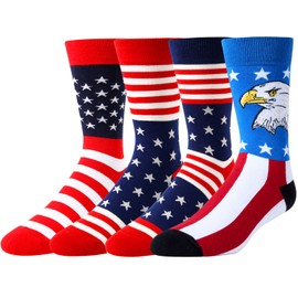 HAPPYPOP American Gifts Patriots Gifts For Men, Bald Eagle Gifts, USA Citizenship Gifts, America Flag Eagle Socks, Patriots Socks Republican Socks