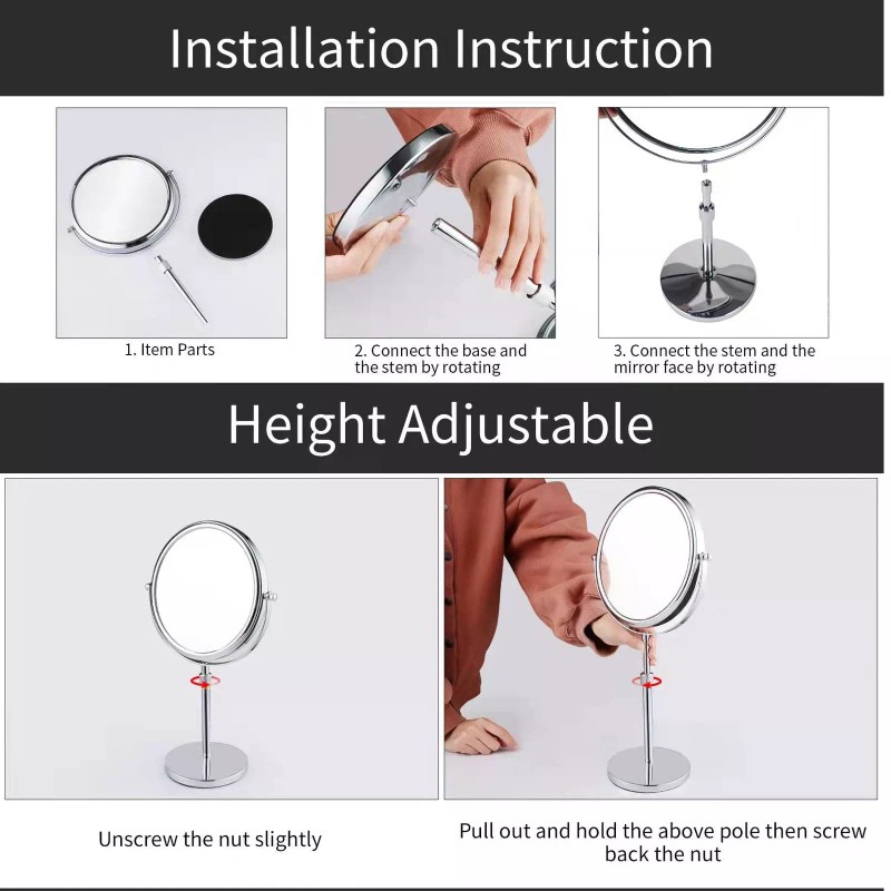 Nicesail 19 Inch Tall Makeup Mirror with 10X Magnification, Make