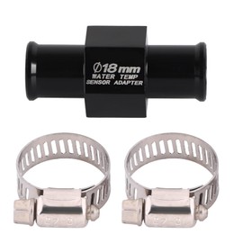 Adaptador del sensor de temperatura del agua de la motocicleta, medidor de temperatura del agua de aluminio de Keenso Adaptador del sensor del radiador de tubería conjunta con 2 abrazaderas(18mm)