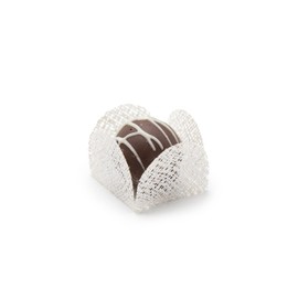 Truffilio Handmade Fabric Truffle Cups | Truffle Liners | Truffle Wrappers | Fominhas | candy cups for chocolate | Forminhas de Brigadeiro | candy liners - Pack of 30 (Fabric, Square White)