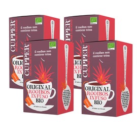 Cupper Infuso Rooibos Biologico (4 confezioni da 20 bustine di tè, totale 80 bustine di tè)