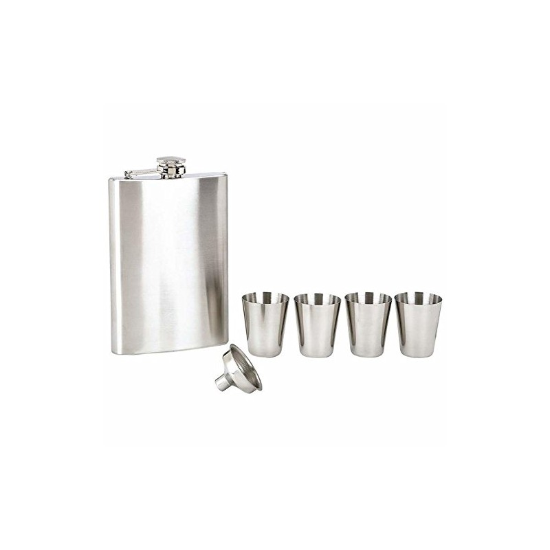 Maxam 6Pc 8oz Stainless Steel Flask Set