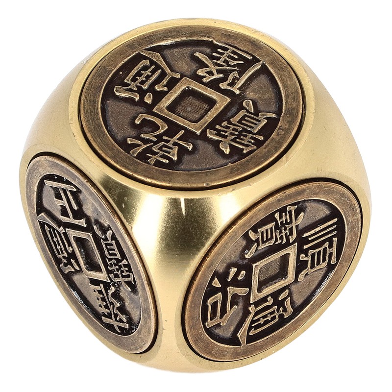 Metal Figertip Rotating Cube Embossed 6 Sided Anti Anxiety Stress