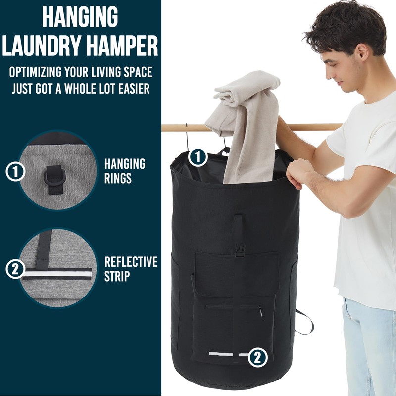 Laundry Backpack Bag, 115L Extra Large Laundry Bag with Straps,