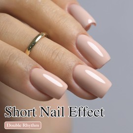 Double Rhythm 15ML Gel Nail Polish Pure Sheer Same Color Same Bottle Soak Off Gel Polish Art Manicure Salon DIY at Home for Women (Nude-A1333)