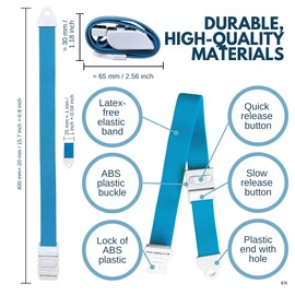 Pack of 3 different colour Quick Release Medical Tourniquets (BLACK/BLUE/PURPLE)