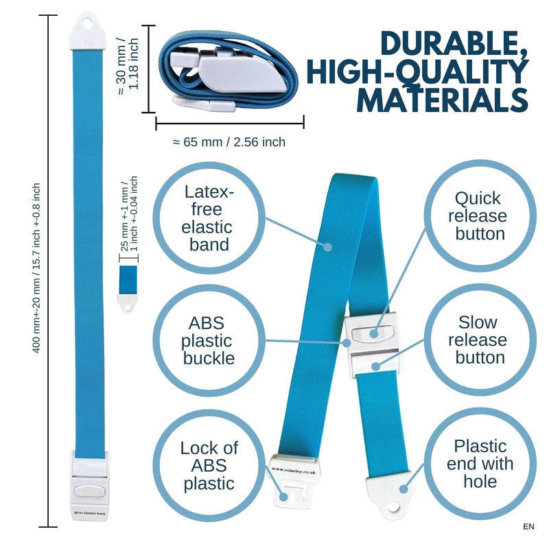 Pack of 3 different colour Quick Release Medical Tourniquets (BLACK/BLUE/PURPLE)