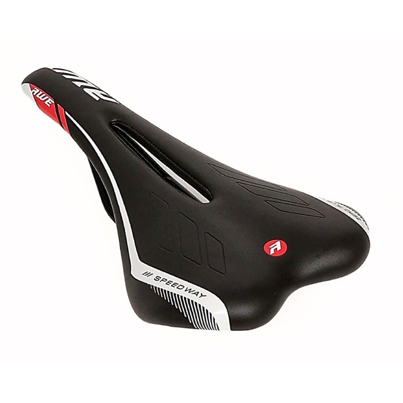 AWE® SUPER LIGHT Chromo Rails Adult Racing Saddle Mens Black/Red