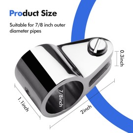 METRAXION Bimini Top Jaw Slide,2 Pcs 7/8"(22.5mm) Bimini Top Hardware Jaw Slide Marine Grade Stainless Steel 316 Boat Awning Hardware Fitting 7/8" O.D. Round Tube with L Shape Hex Key