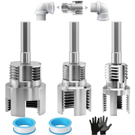 3 Pcs PVC Pipe Threader, 4-In-1 Water Pipe Threading and Cutting Tool for 1/2", 3/4", & 1" Pvc/Plastic Pipes, Pipe Tapping and Threading Tool Compatible with Electric Drills, Suitable for Home Repair
