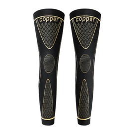 SKDK Copper Full Leg Compression Sleeves - Protect Legs for Men & Women, Basketball, Cycling, Football, Arthritis Relief, Reduce Varicose Veins & Swelling