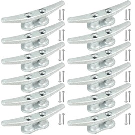 BALAVA Dock Cleat 4 inch Galvanized Iron Rope Cleat Boat Cleats with Fasteners, Boat Dock Cleats Ideal for Marine,Deck,Home Decor (12 Pack)