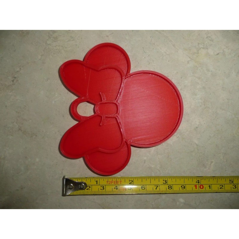 MINNIE MOUSE THEMED FACE EARS SHAPE RED CHRISTMAS ORNAMENT MADE