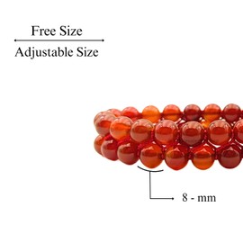 GEMSCITE Red Carnelian Natural Chakra Healing Power Crystals Double Layer Stone Beads Gemstone Meditation Relax Anxiety Macrame Bracelet for Unisex