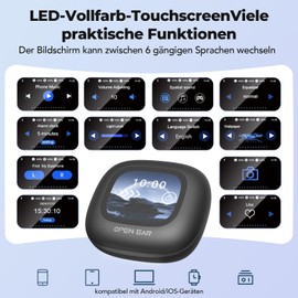 Ki Kopfhörer Übersetzer 3-in-1 Sprachübersetzer Kopfhörer Übersetzungskopfhörer mit echtzeit übersetzung 150 Sprachen mit App Open-Ear Kopfhörer für Lernen, Reisen, Business für iOS und Android