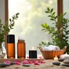 ZGLUZP 2 Pcs 50ml Brown Glass Essential Oil Roller Refillable
