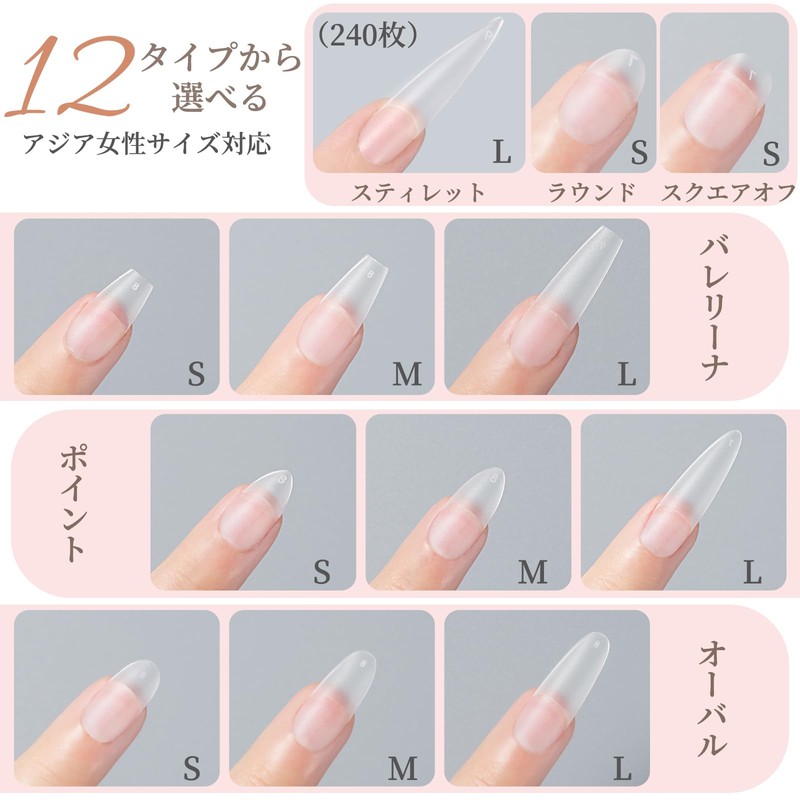 BEIHOO Nail Tips, Clear, Third Generation 0.2mm Ultra-thin, Sanded, Natural