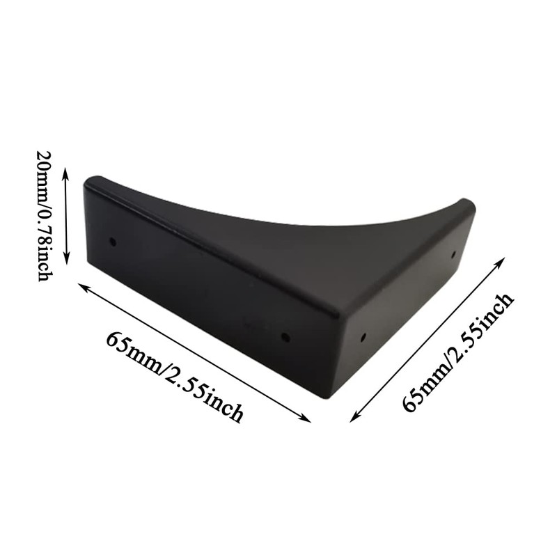 4 Pcs Black Metal Corner Protector Box Edge Safety Guard