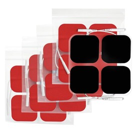AUVON TENS Unit Pads Electrode Patches with Upgraded Self-Stick Performance and Non-Irritating Design for Electrotherapy (Red)