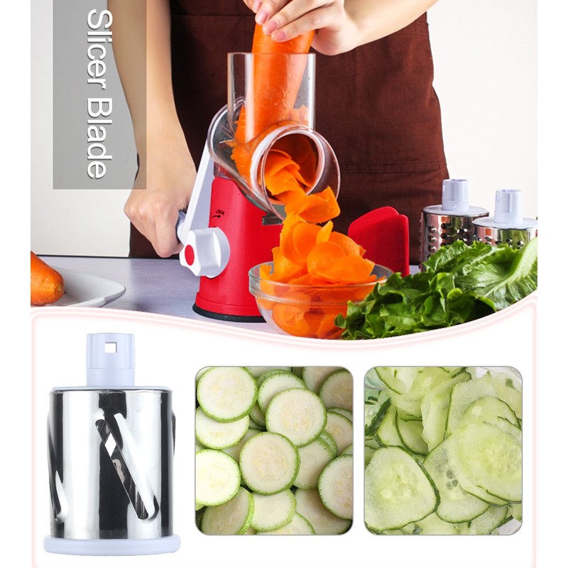 Ourokhome Vegetable Mandoline Slicer Chopper- Rotary Cheese Grater with 3