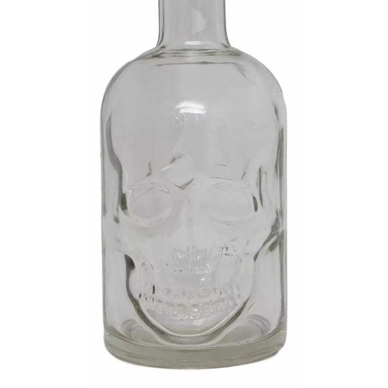 Ebros Gift Large 30 Ounces Skeleton Skull Face Corked Glass