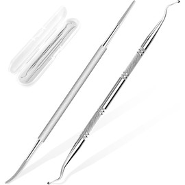 2 Pieces Professional Toenail Tool - Foot Care Pedicure Set with Stainless Steel Corner Lifter & Double-Sided Nail File, Professional Manicure & Pedicure Tools for Precise Nail Care, Long