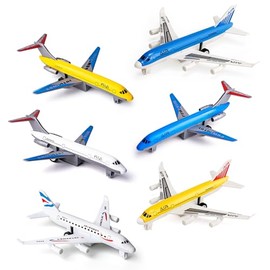 Airplane Toys, Metal Plane Pull Back Airplane Toys for 3 4 5 6 Years Old Boys Girls, Die Cast Aircraft Plane Models, Kids' Play Vehicles Aeroplane Airplanes for Kids Birthday Gifts (6 pack)