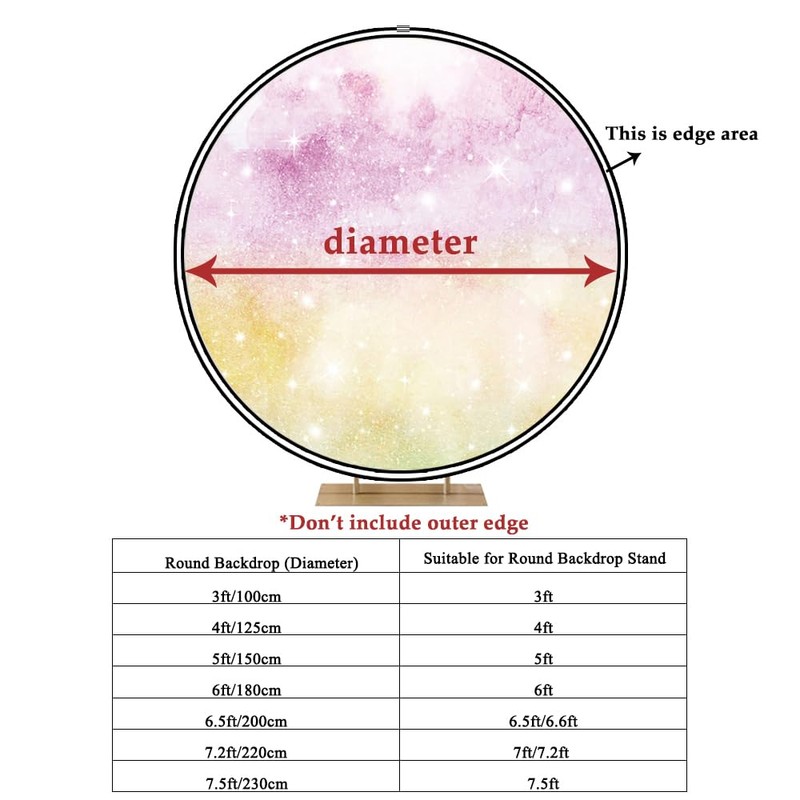 OERJU 7.5x7.5ft Gender Reveal Round Backdrop Boy or Girl Pink