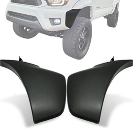 CarPartsDepot Front Bumper End Cap Compatible with 2012-2015 Toyota Tacoma Bumper Extension Outer with Wheel Opening Flares Hole (Pair)