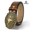 TRIWORKS Men's Western cowboy belt Classic embossed leather belts with