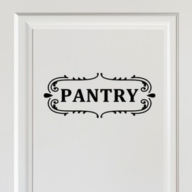Pantry Room Vinyl Decal, Kitchen Pantry Door Decal, Pantry Door Sign, Farmhouse Kitchen Decor Vinyl Sticker (13.7 x 5.8 inch, Black)