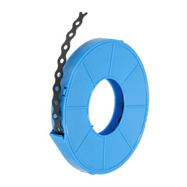 PATIKIL Galvanized Pipe Strap, 0.47 Inch x 33 FT 0.6mm Thickness Metal Strapping with Holes Bendable Pipe Hanger Strap for Pipe Supports Hanging, Black/Blue