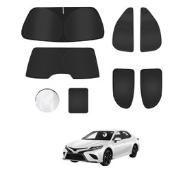 6PCS Window Shades for Toyota Camry(2018-2024) Accessories – Full Coverage Sun Shade for Side Windows, Rear Triangular & Windshield – UV Protection & Privacy for Camping, Napping, Relaxing