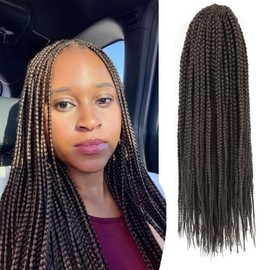Pre Looped Crochet Box Braids 14 Inch T33 Box Braids Crochet Hair Straight Crochet Braiding Hair for Black Women(14 Inch 7 Packs, T33)