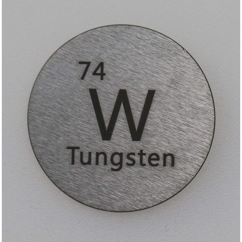 Tungsten (W) 24.26mm Metal Disc 99.95% Pure for Collection or