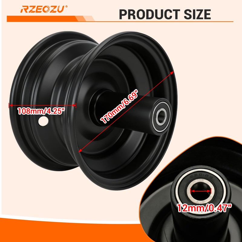 RZEOZU 6" Front Mini Bike Wheel Rims Kit for Mega