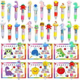 delaimastor 48Pcs Back to School Gifts for Students Cute Multicolor Pens and Gift Cards for Classroom Exchange Prizes First Day of School Gifts Supplies ﻿