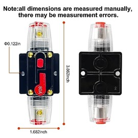 Xipupoo Xipupoo 80 Amp Circuit Breaker with Manual Reset Switch Waterproof 12V-48V DC Resettable Fuse for Boat Trolling Motor Marine ATV Trailer Vehicles Stereo Audio Electronic Battery Solar System
