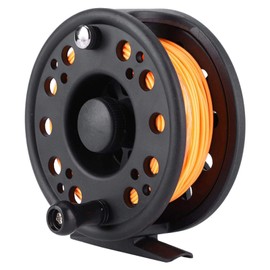 Kuuleyn Fly Reel, GLA7/8 5/6 Plastic Fly Fishing Reel Wheel with Line Left/Right Hand Hand-Changed Wheel Fisher Accessory(Orange)
