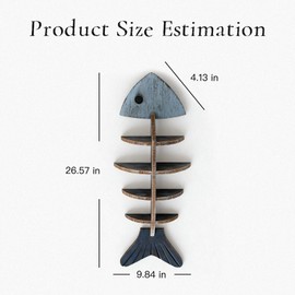 Rustic Wooden Fish Floating Shelf, Unique Fishing Decor Wall Mounted Organizer, Coastal Nautical Display Shelf for Lake House, Bathroom & Living Room