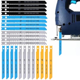 Yetaha 28PCS One-Hole Half Saw Blade Set, Metal/Woodcutting Saw Blades, Woodworking Curve Saw Reciprocating Saw Blades for Trimming and Wood Cutting