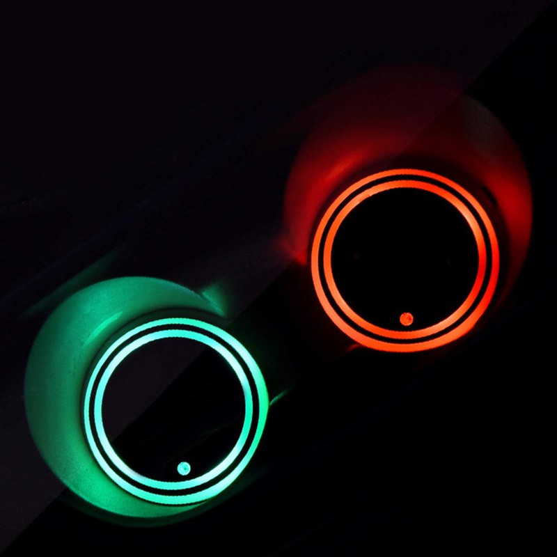 Ruiqas Car Cup Holder LED Light Mat Universal Color Changing