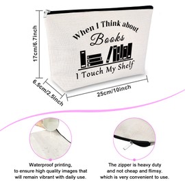 Book Lovers Gifts Makeup Bag Birthday Gift for Reading Lovers Bookworm Gift for Women Book Club Gift Christmas Graduation Gift for Librarians Reader Retirement Gift for Coworker Travel Cosmetic Bag