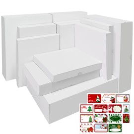 CH HAICHENG 12 PCS White Shirt Boxes Assorted Sizes Gift Boxes for Wrapping Christmas Gifts, Bridesmaid Proposal, Holidays, Father’s Day, Birthday, Graduations